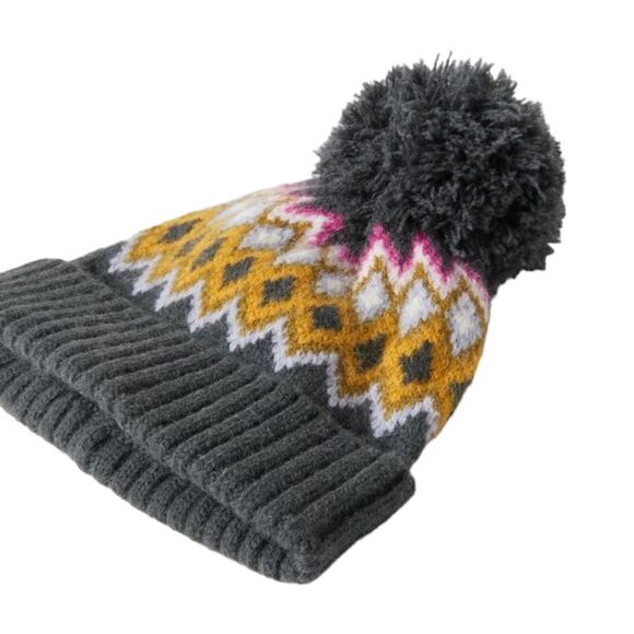 ZARA Kids | Gray | FAIR ISLE KNIT HAT - Picture 2 of 4